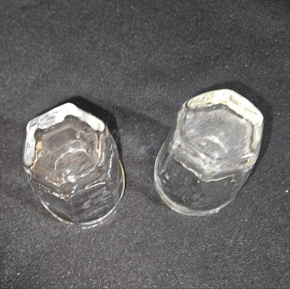 Set 2 Libbey Chivalry Clear Juice Textured Glasses Flat weighted base 6oz. - Picture 6 of 9